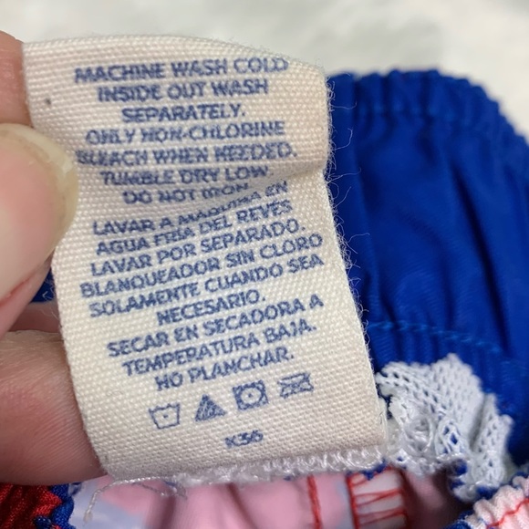 Boy’s OP Shark 🦈 Swim Trunks Red & Blue - Picture 4 of 5